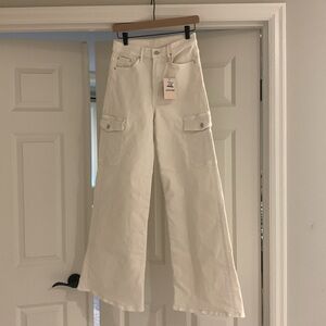 Mother Wide Leg Cargo Pant (cream)
